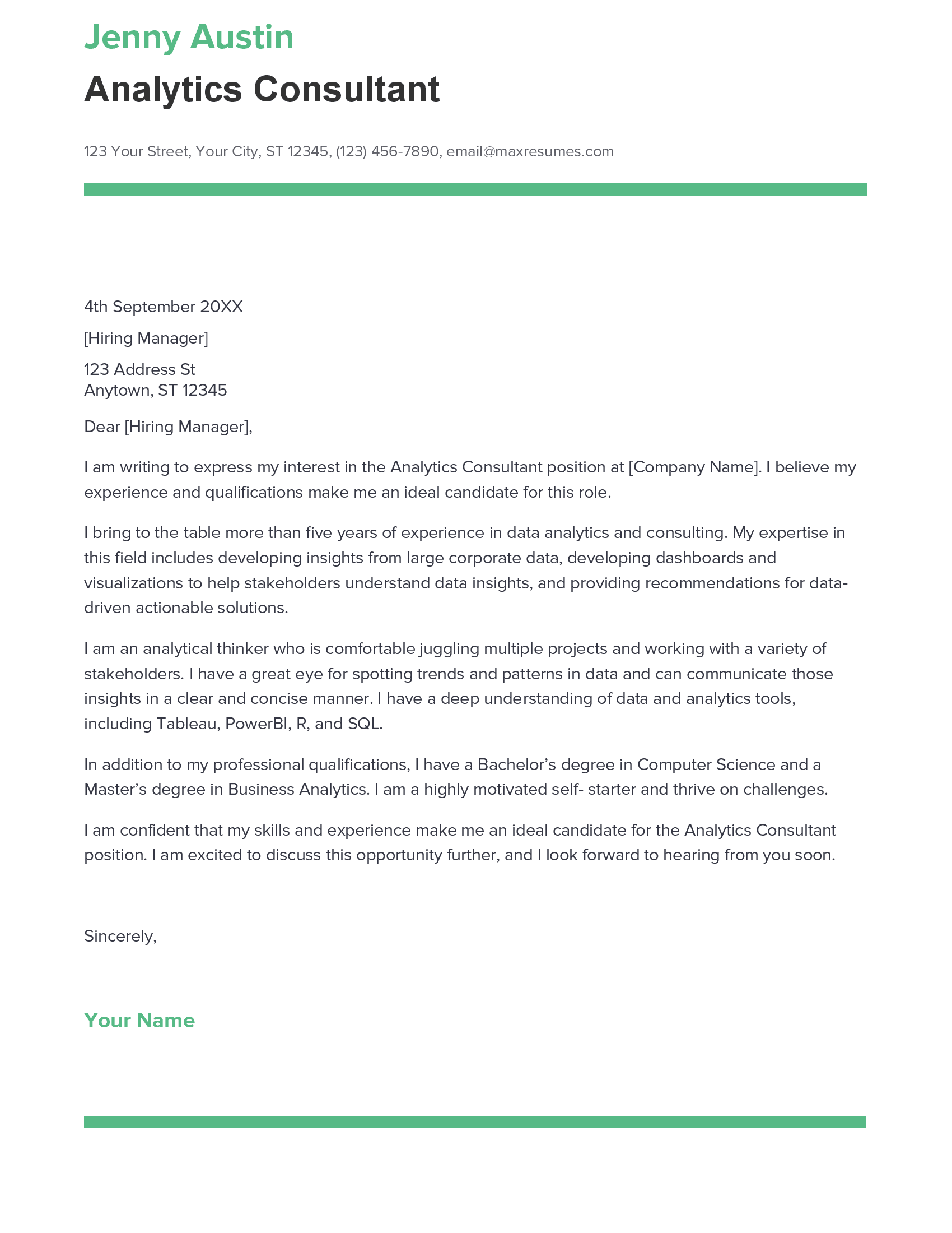 account assistant cover letter sample