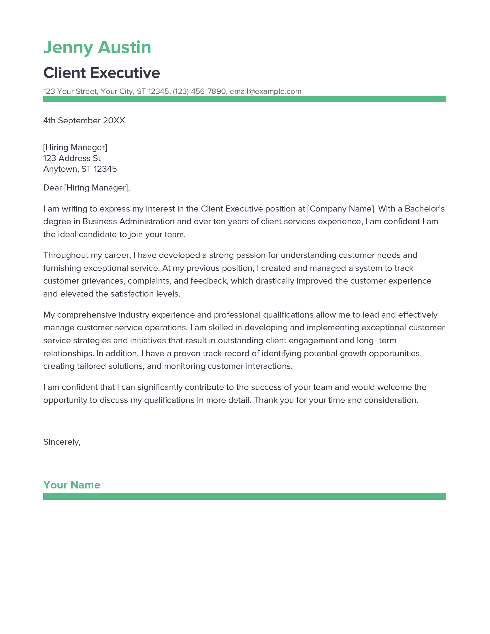 account assistant cover letter sample