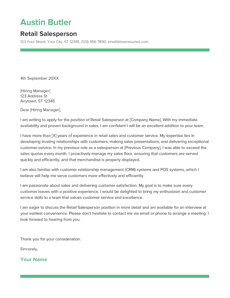 How To Write A Cover Letter For Salesperson How To Write A Cover Letter For Salesperson