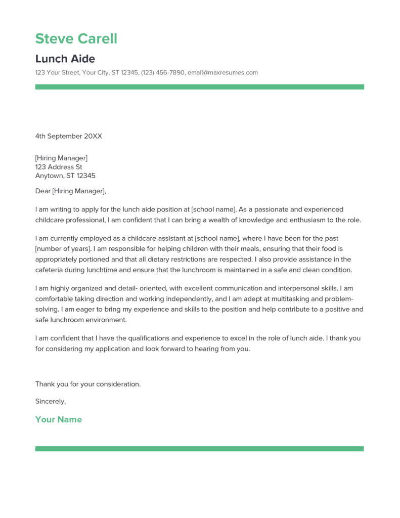 Best Lunch Aide Cover Letter Example For 2023 best-lunch-aide-cover-letter-example-for-2023