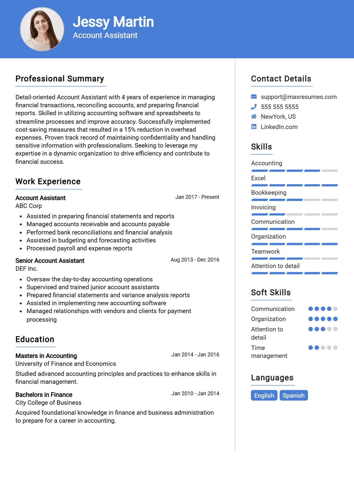 account-clerk-resume-sample