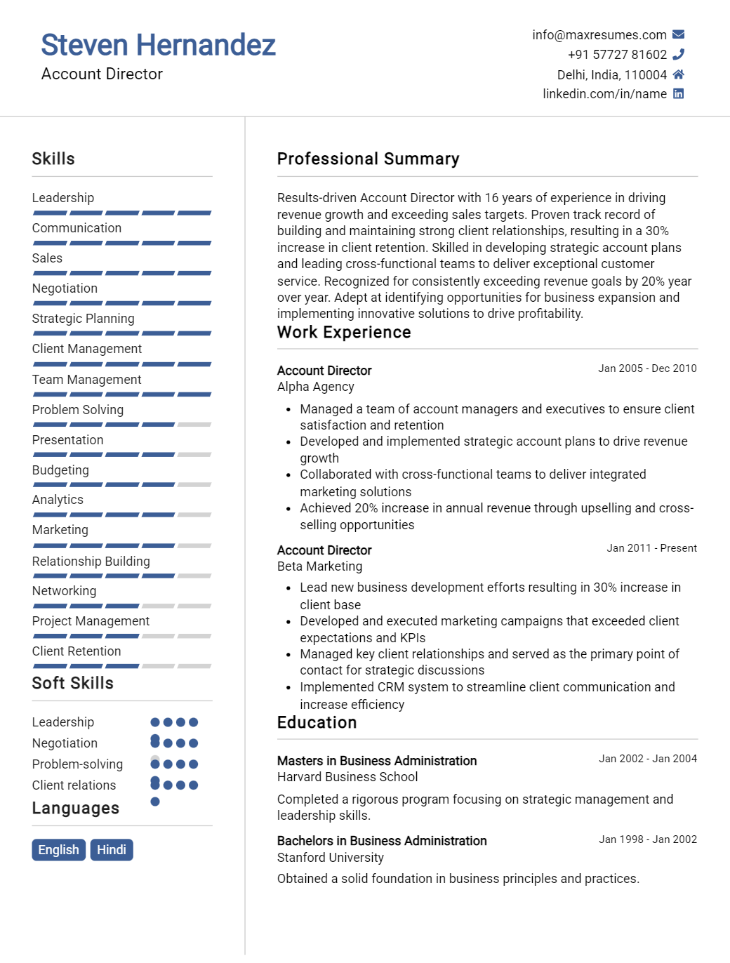 account-director-resume-sample