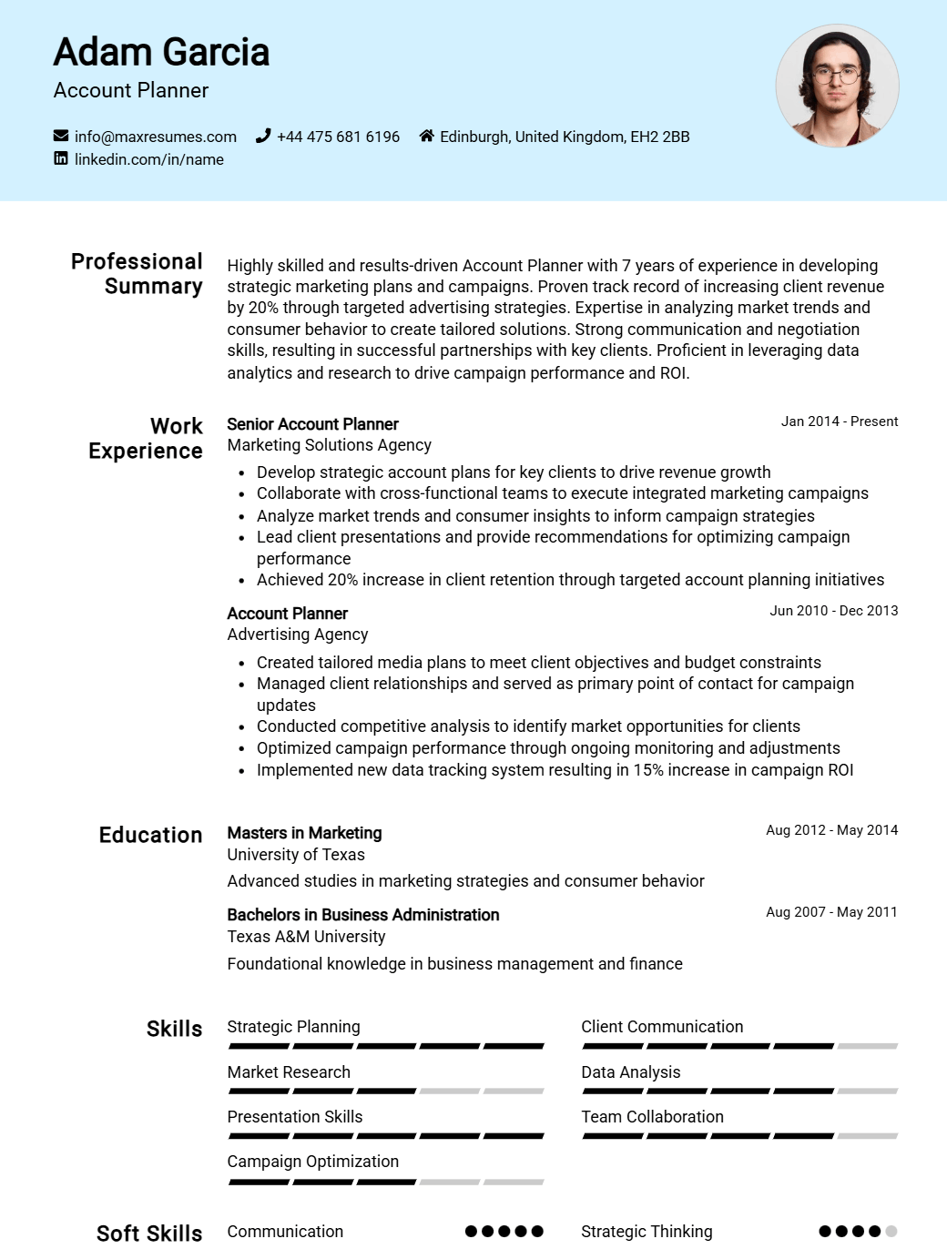 account-planner-resume-sample