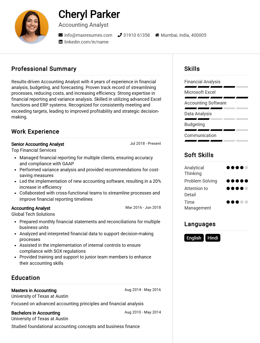 analyst-resume-sample