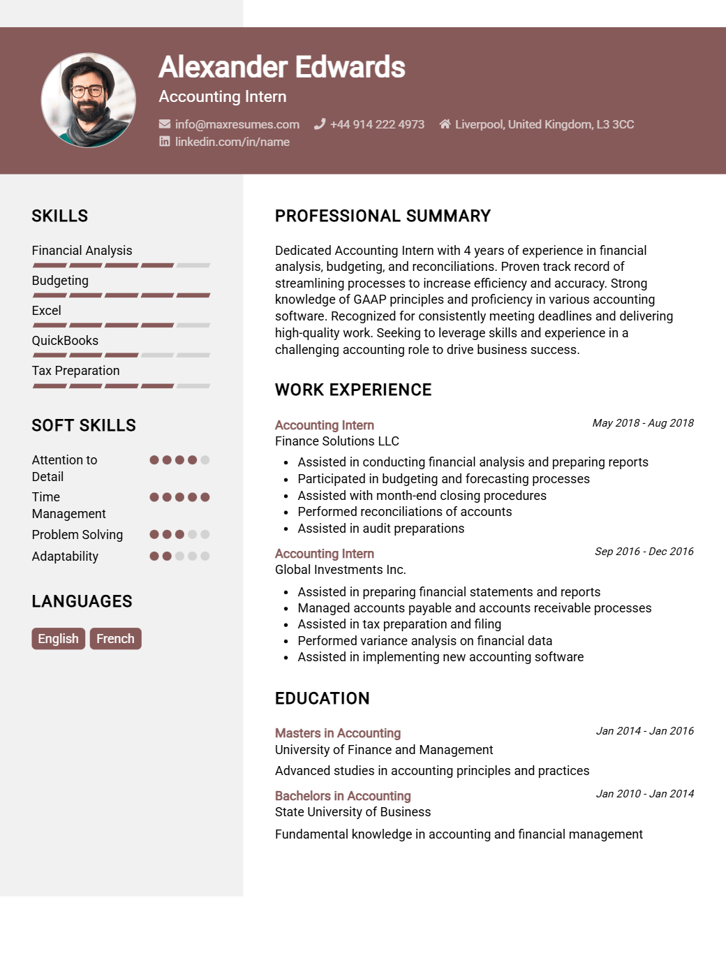 intern-resume-sample