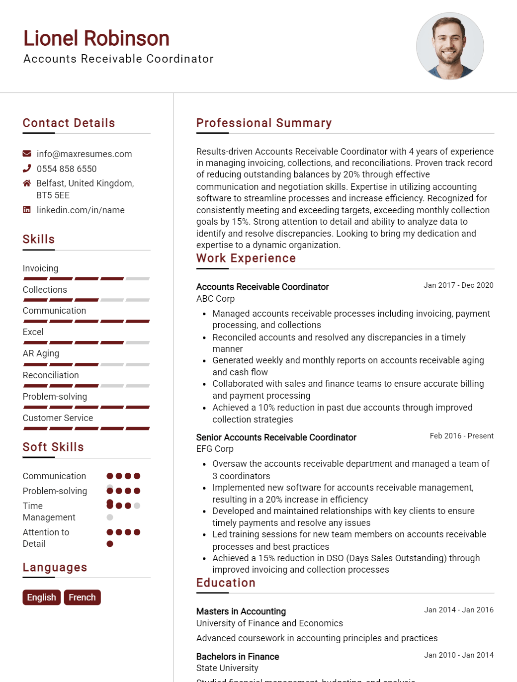 accounts-receivable-coordinator-resume-sample