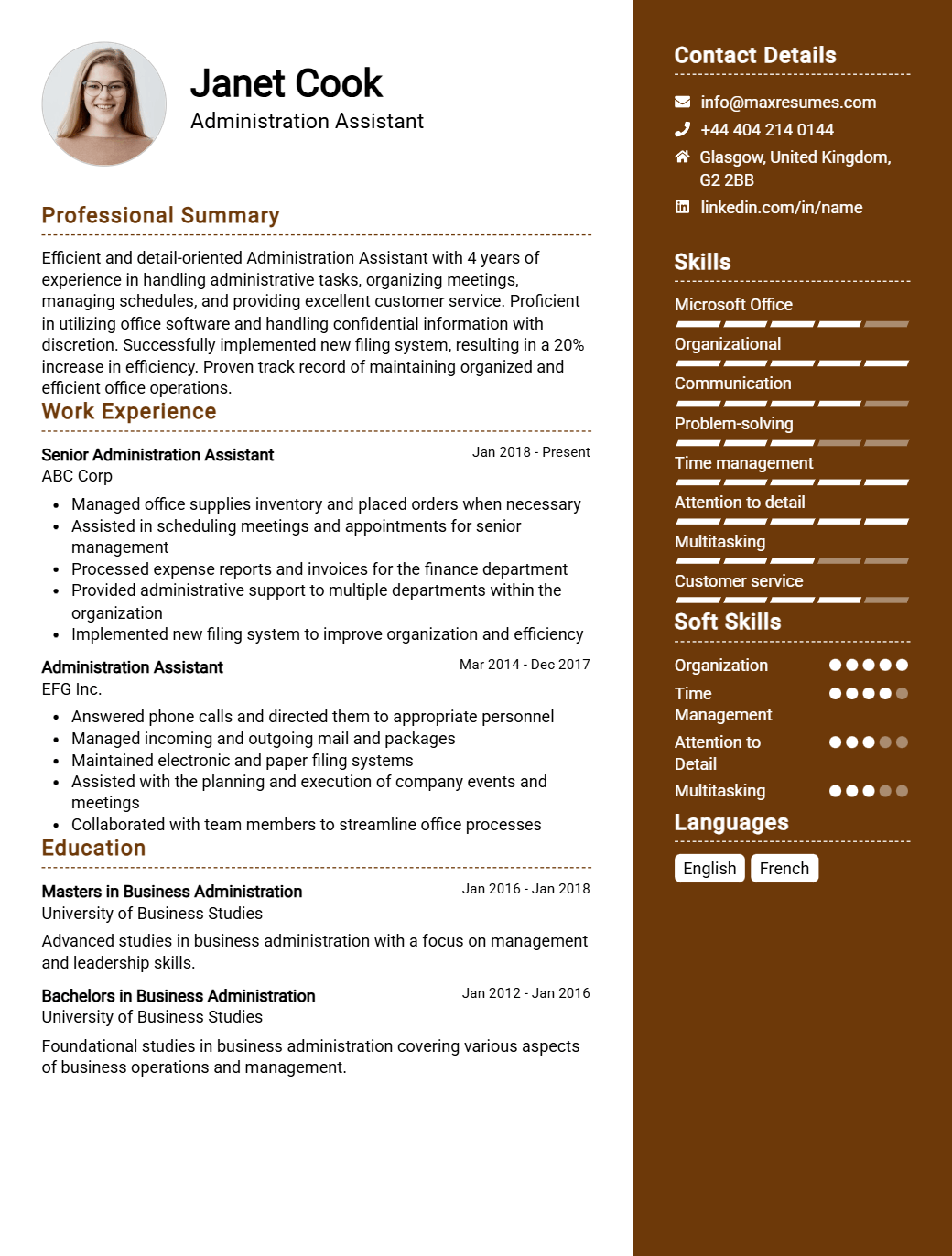 administration-assistant-resume-sample