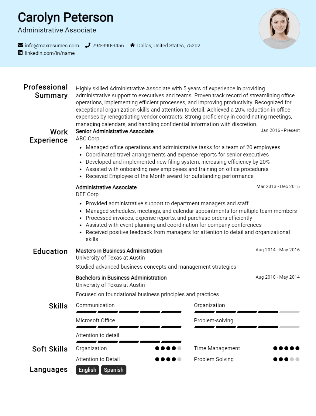 associate-resume-sample