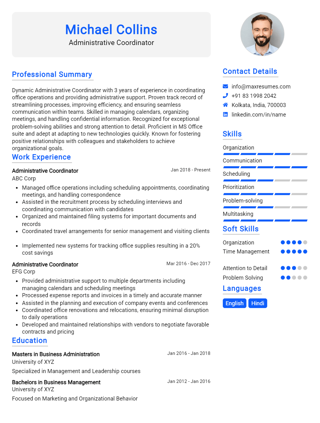 coordinator-resume-sample
