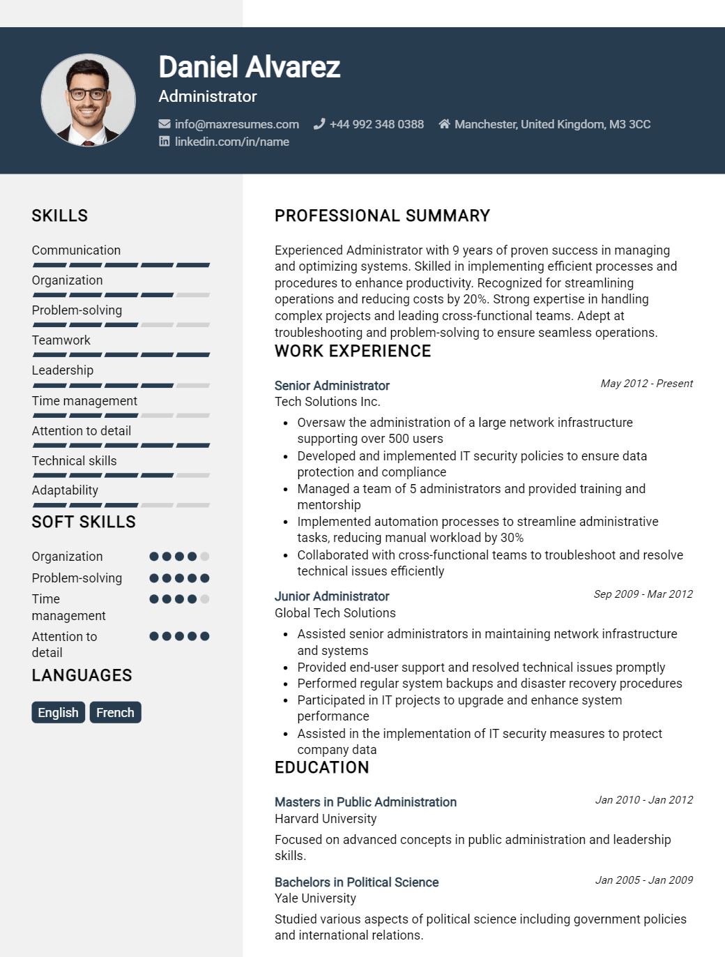 administrator-resume-sample
