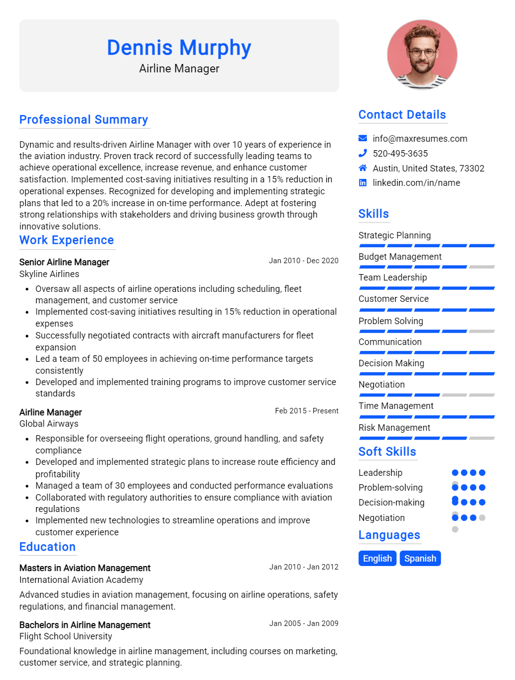 airline-manager-resume-sample