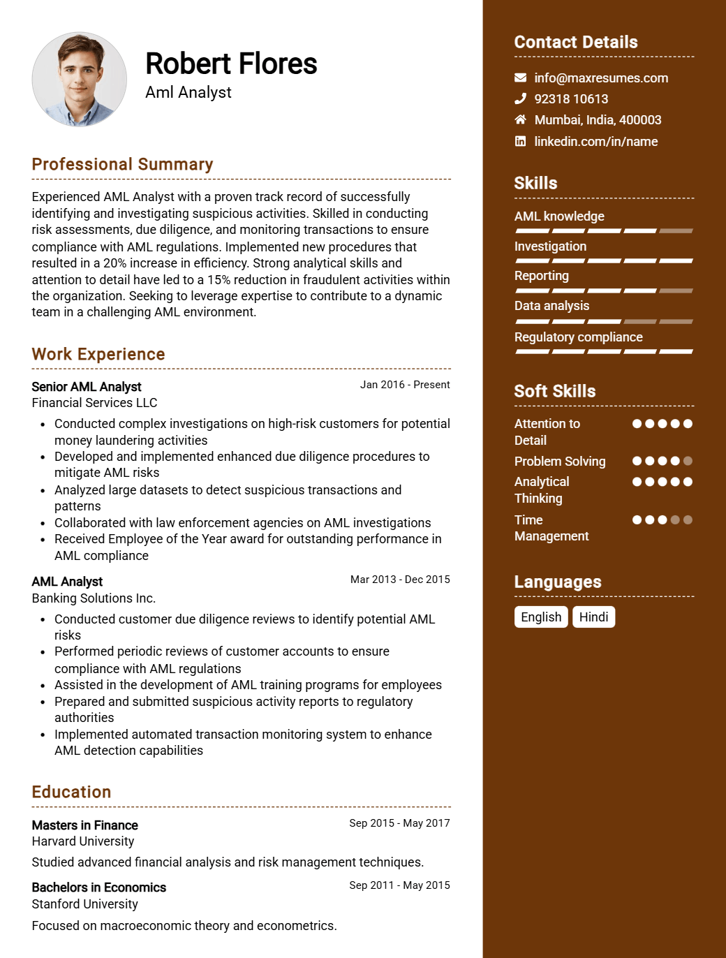 aml-analyst-resume-sample