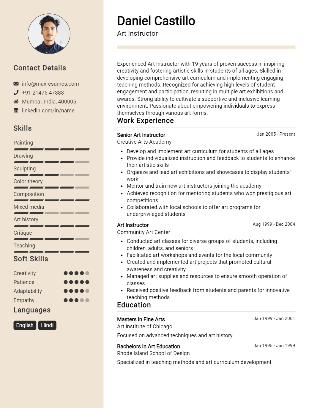 instructor-resume-sample