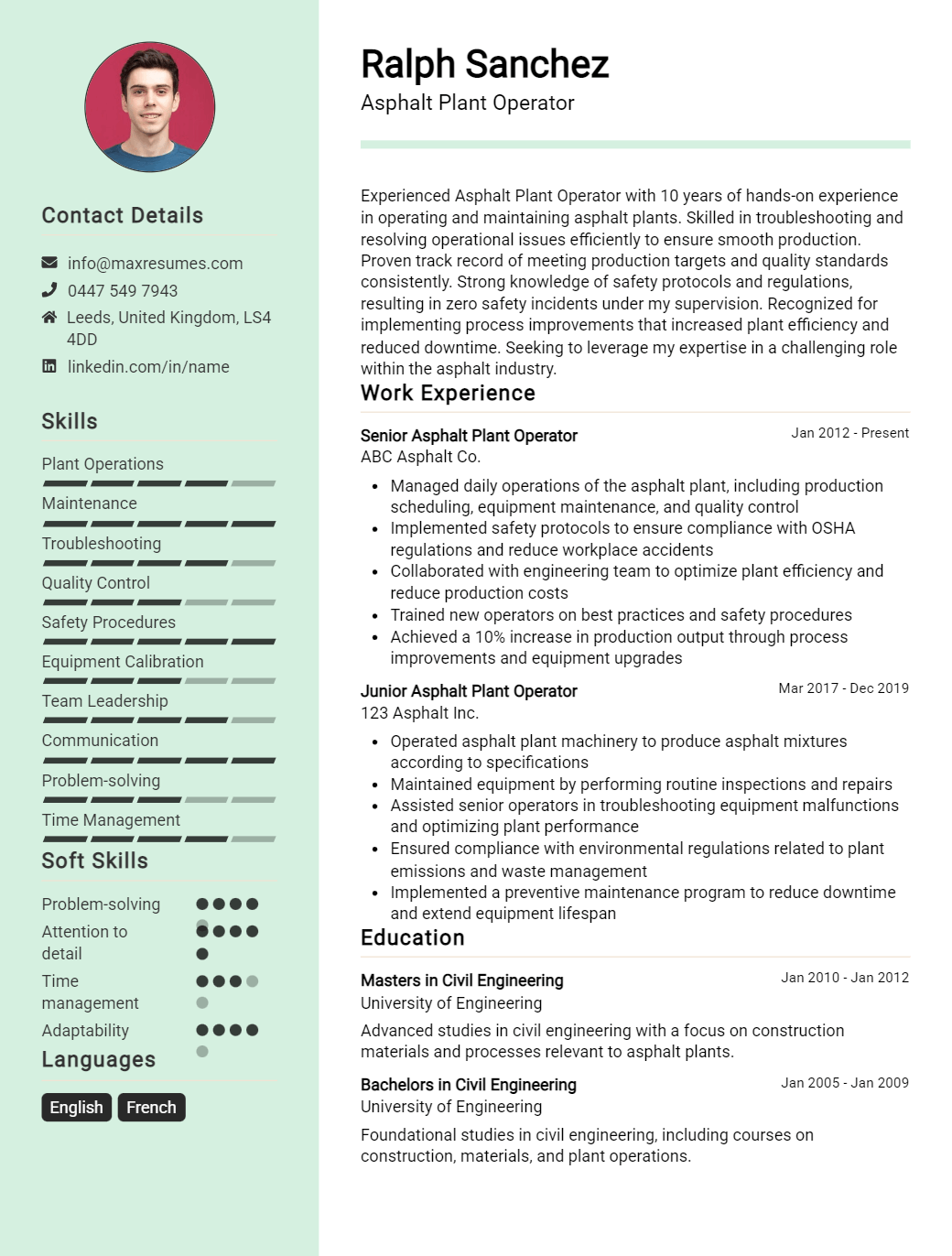 asphalt-plant-operator-resume-sample