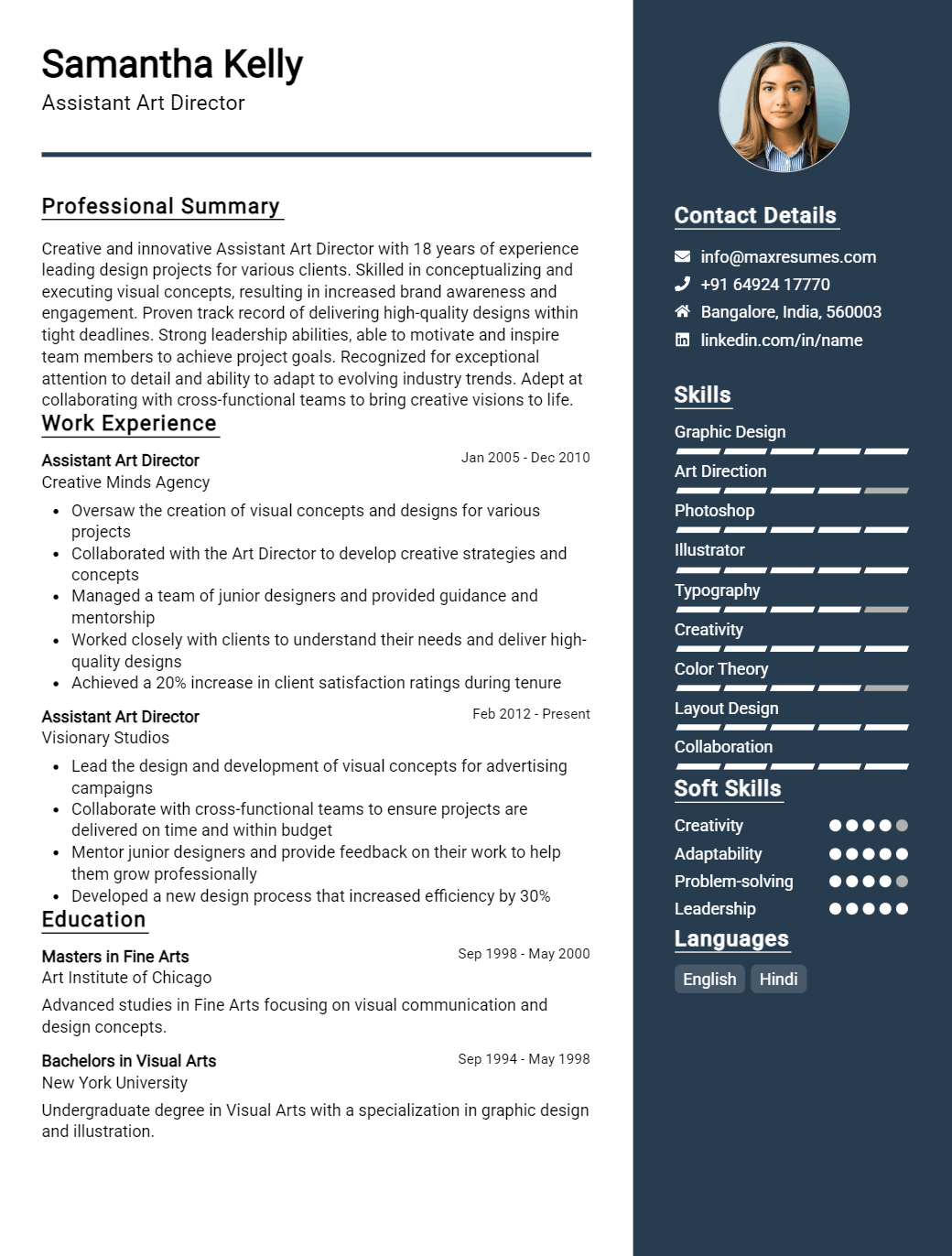 assistant-art-director-resume-sample