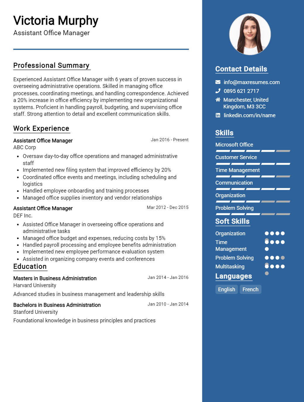 assistant-office-manager-resume-sample