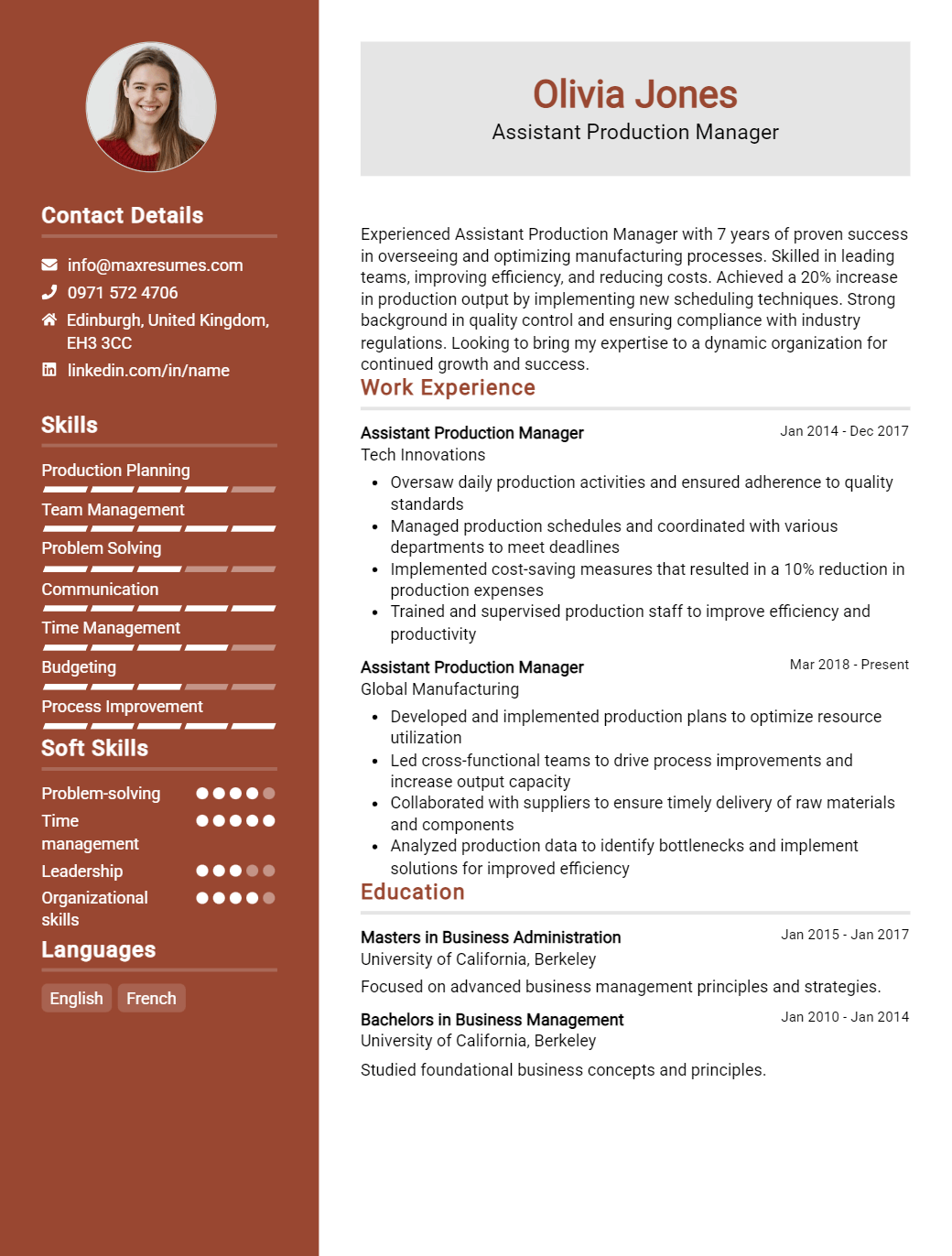 assistant-production-manager-resume-sample