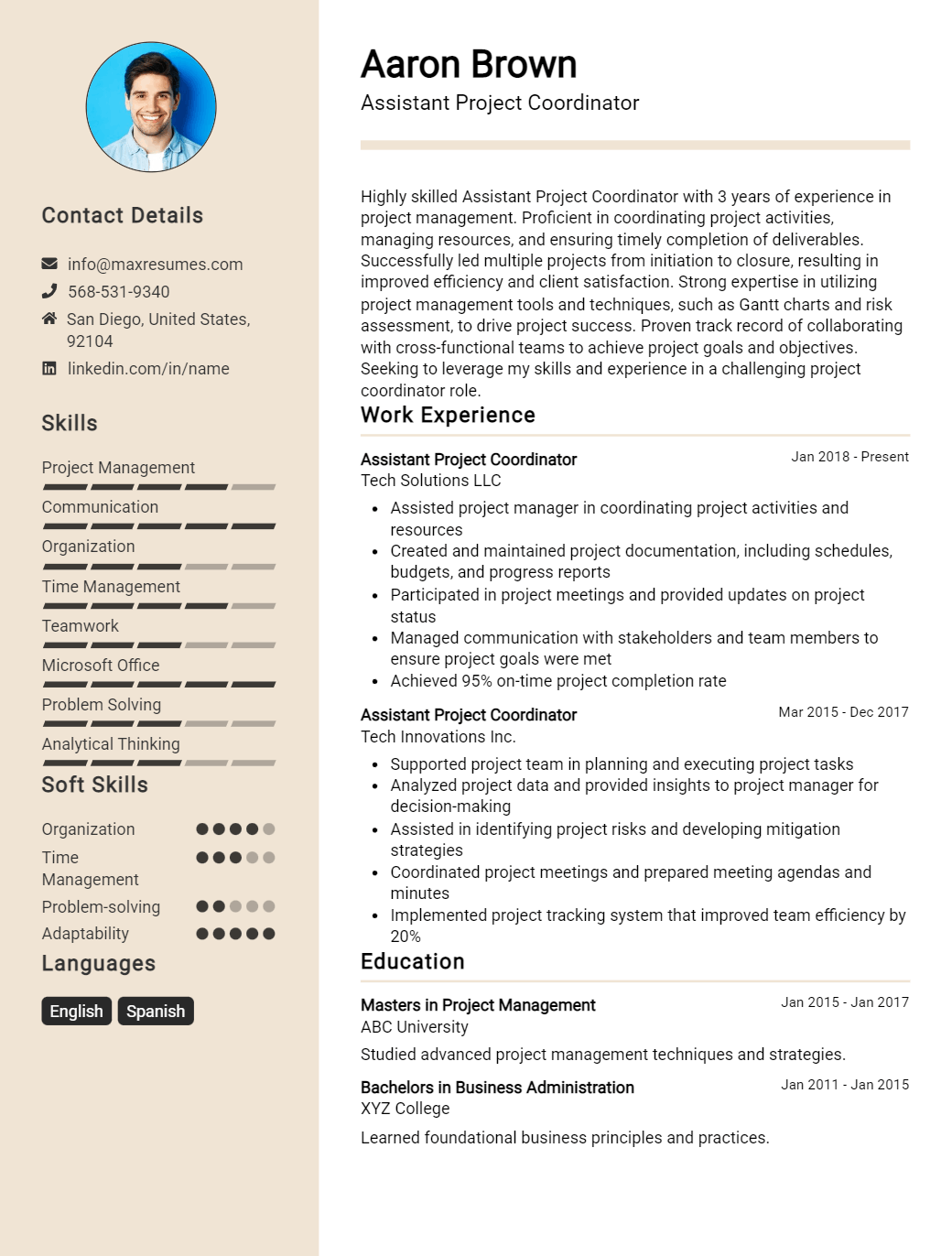 assistant-project-coordinator-resume-sample