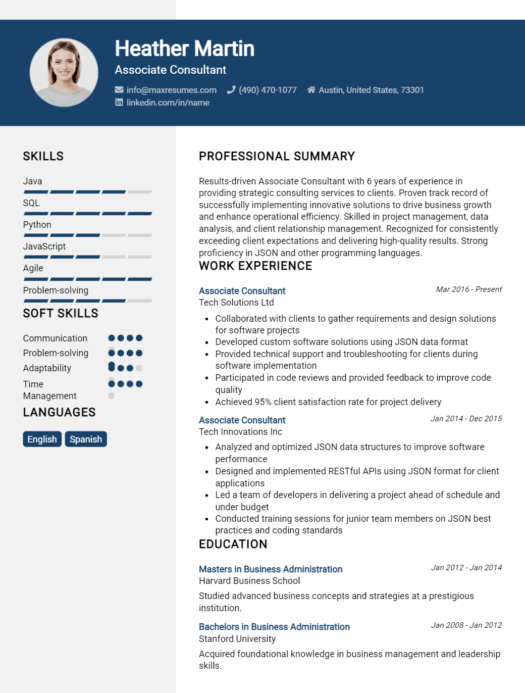 associate-consultant-resume-sample