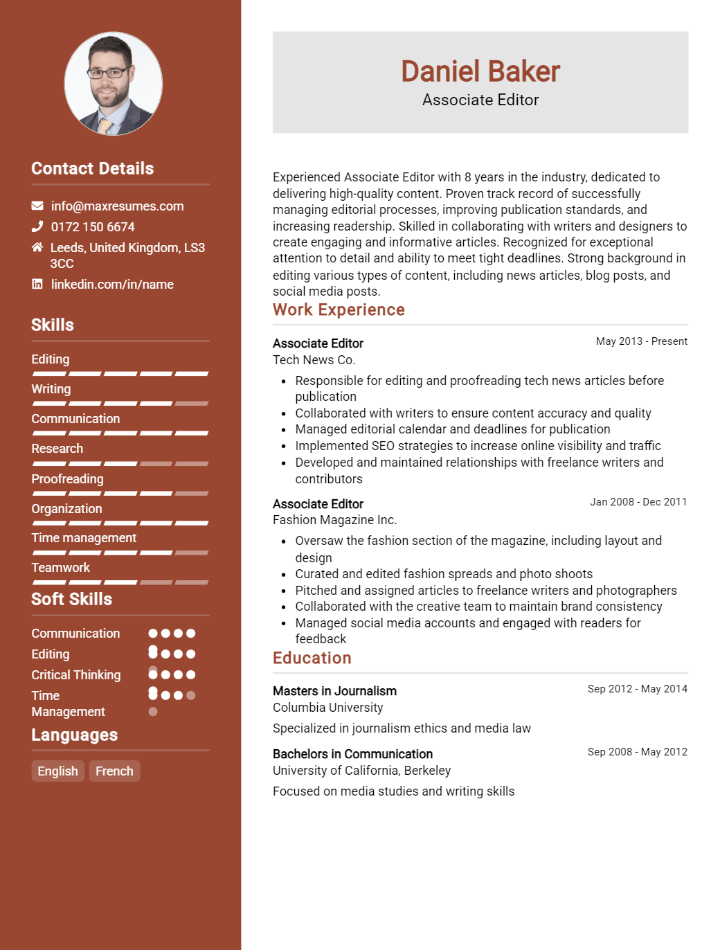 associate-editor-resume-sample
