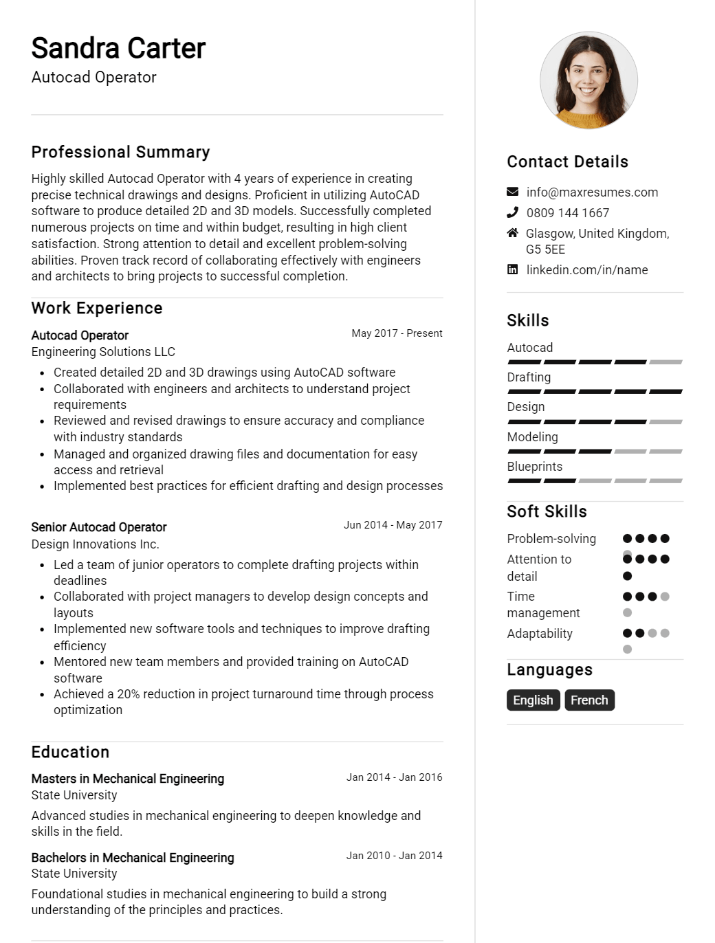 autocad-operator-resume-sample