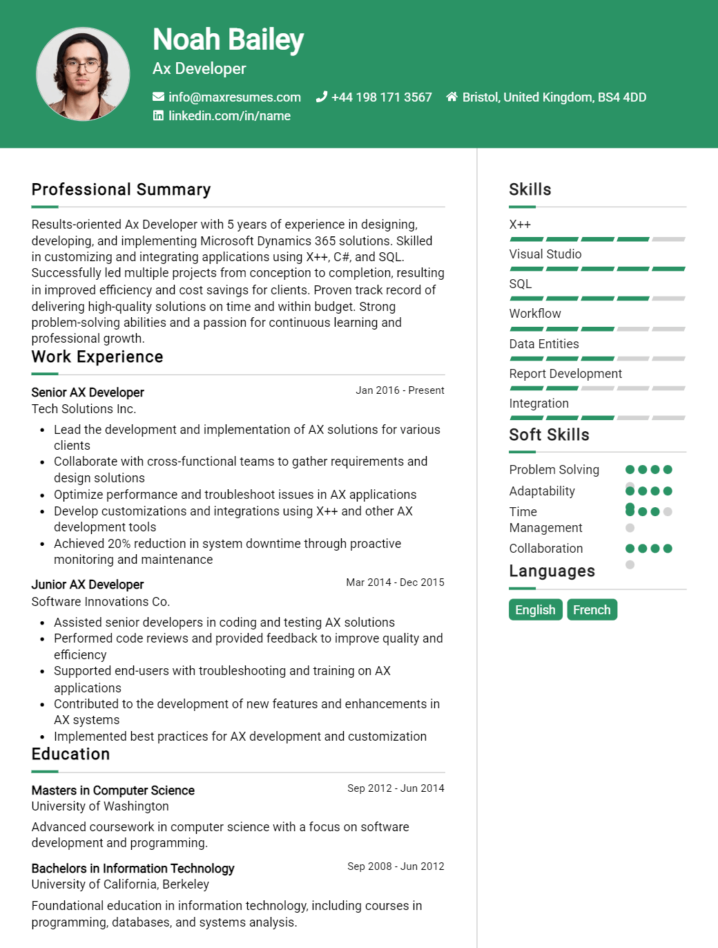 ax-developer-resume-sample