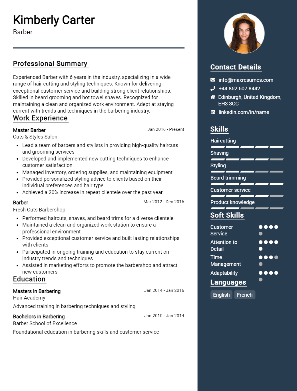 barber-resume-sample