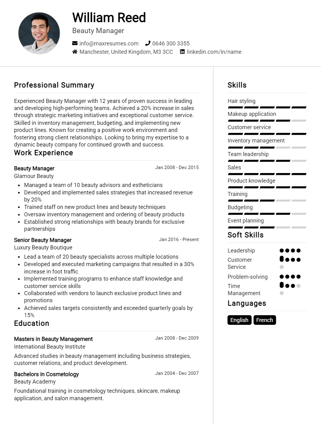 beauty-manager-resume-sample