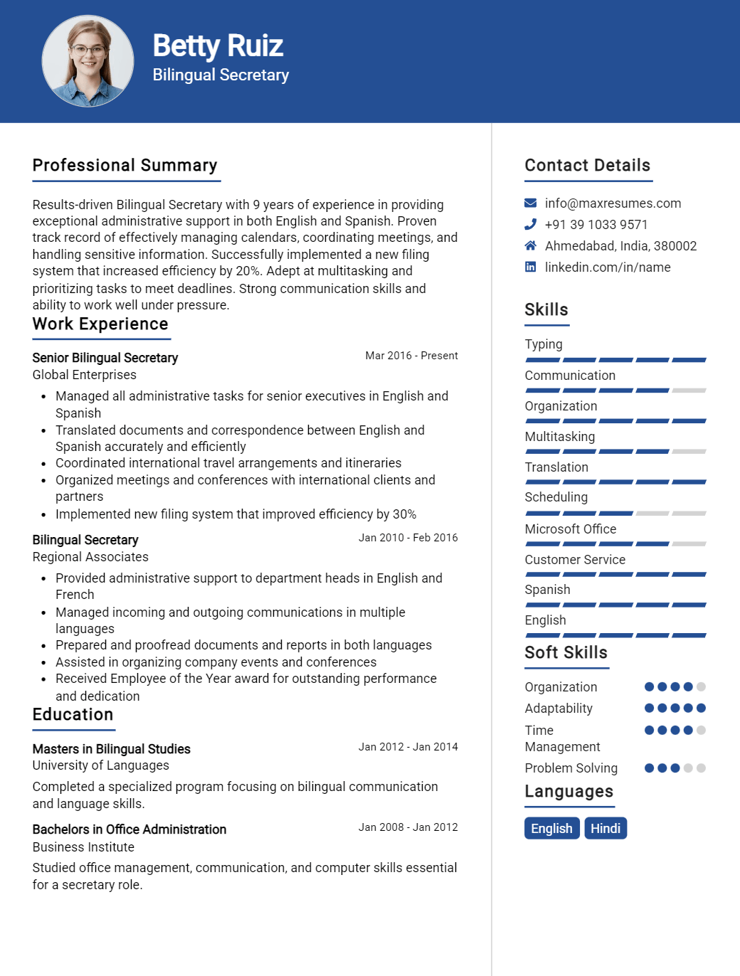 bilingual-secretary-resume-sample