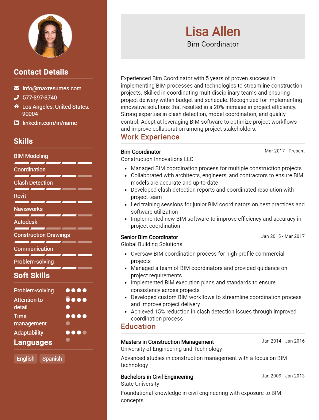 bim-coordinator-resume-sample