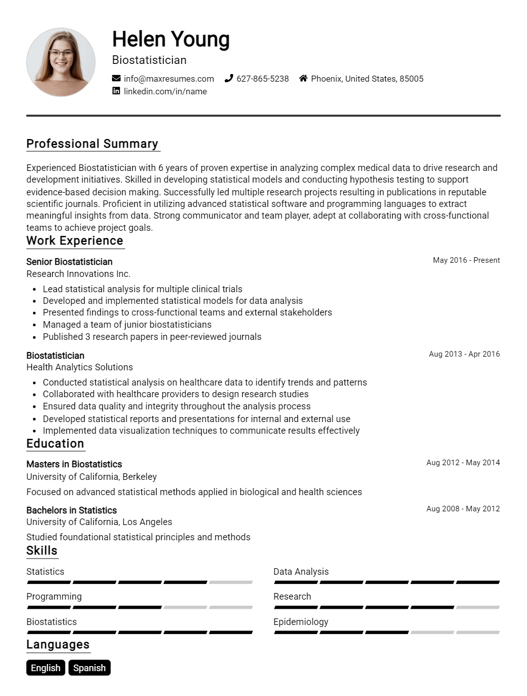 biostatistician-resume-sample