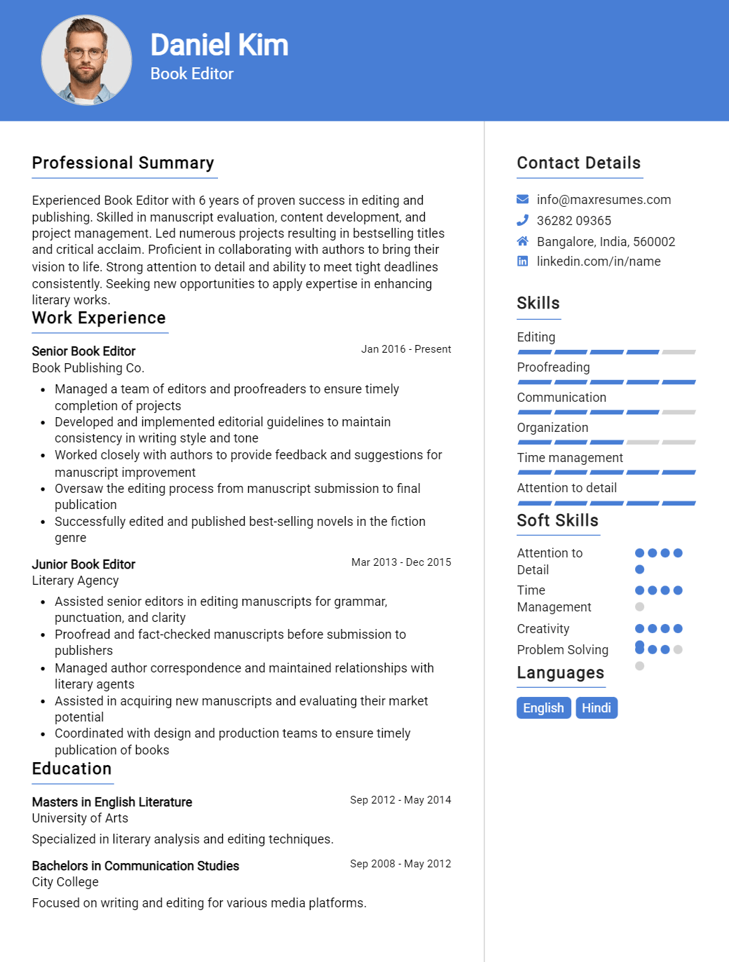book-editor-resume-sample