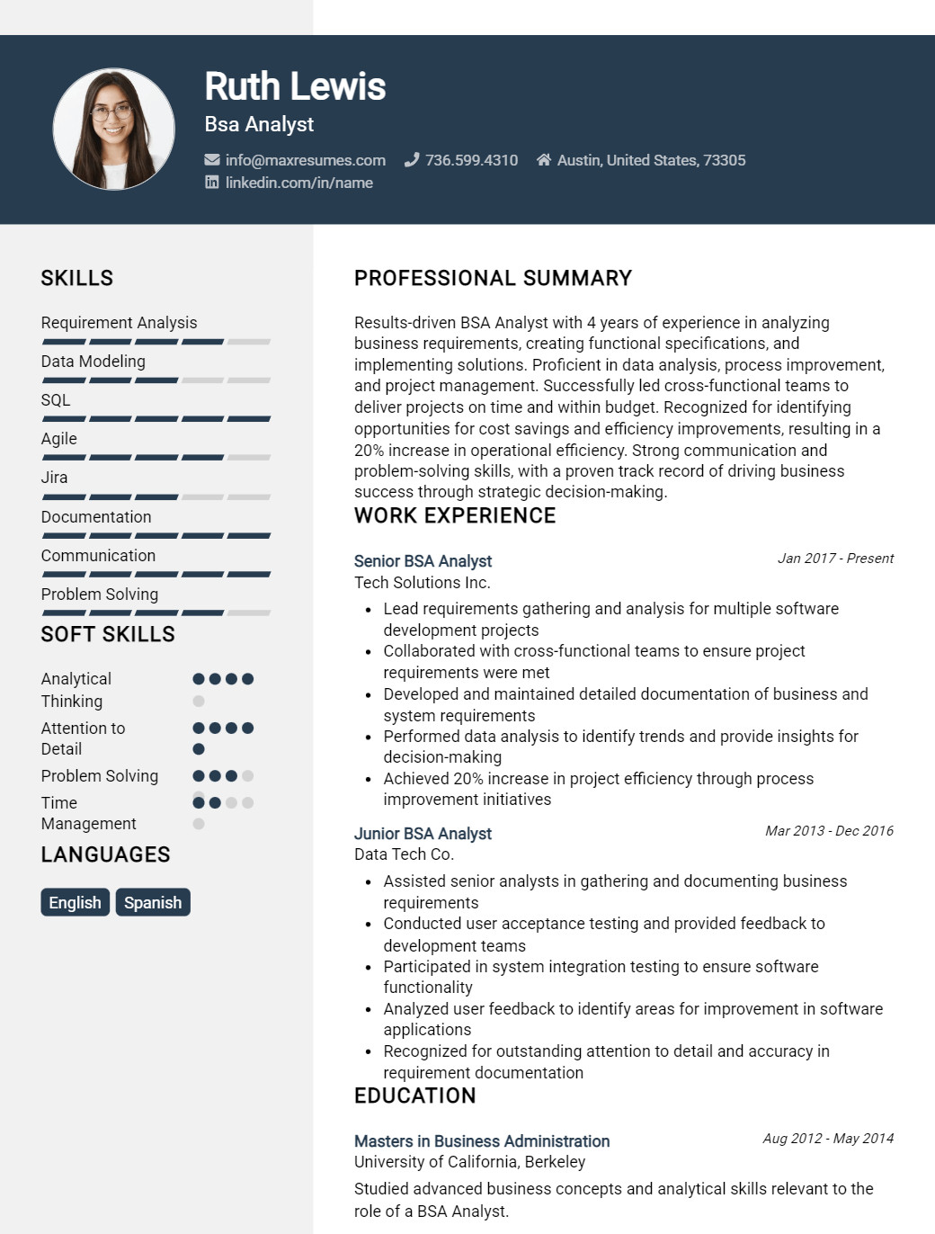 bsa-analyst-resume-sample