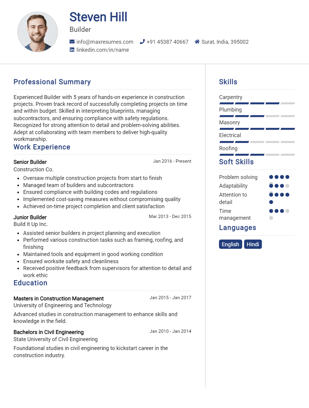 builder-resume-sample