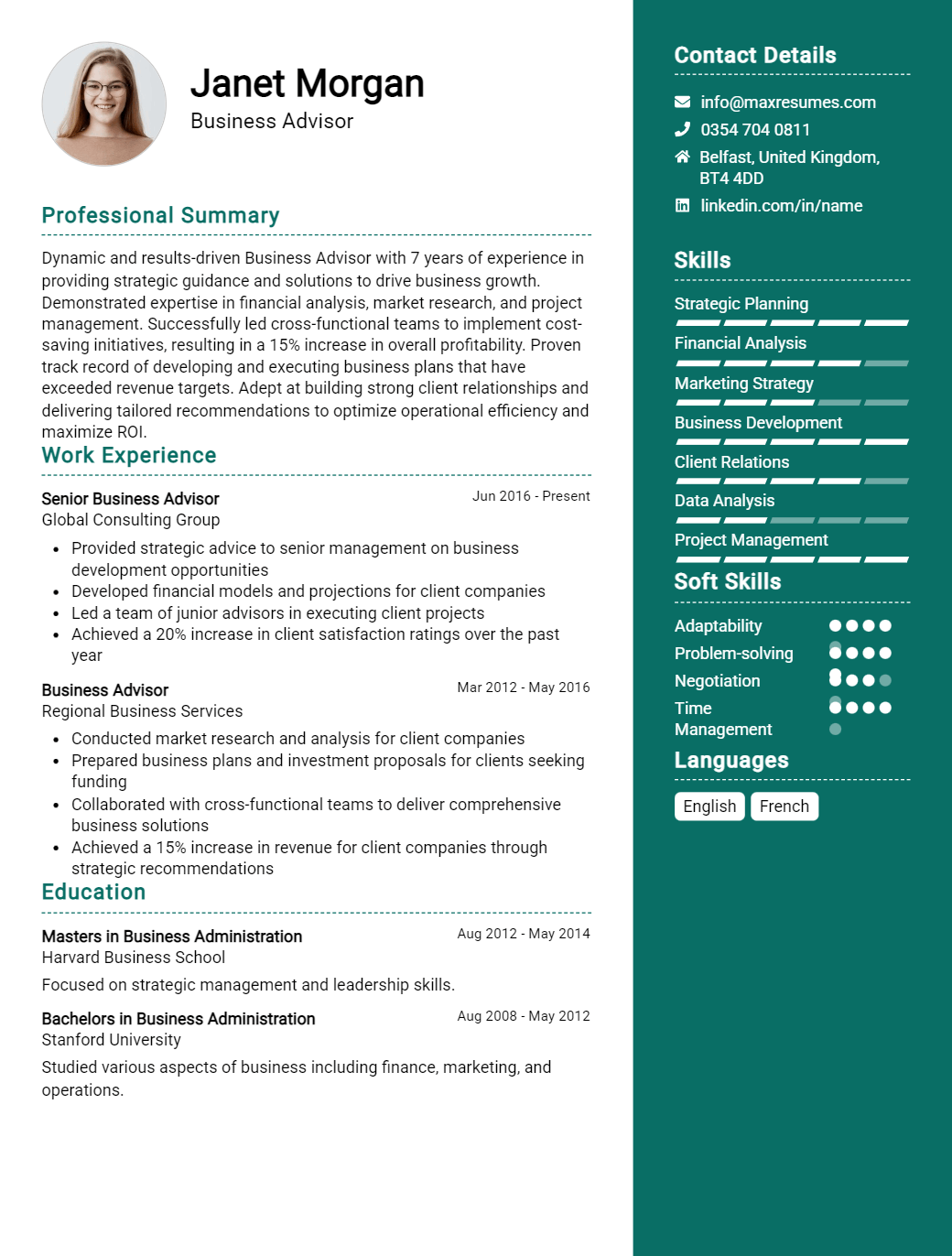 business-advisor-resume-sample