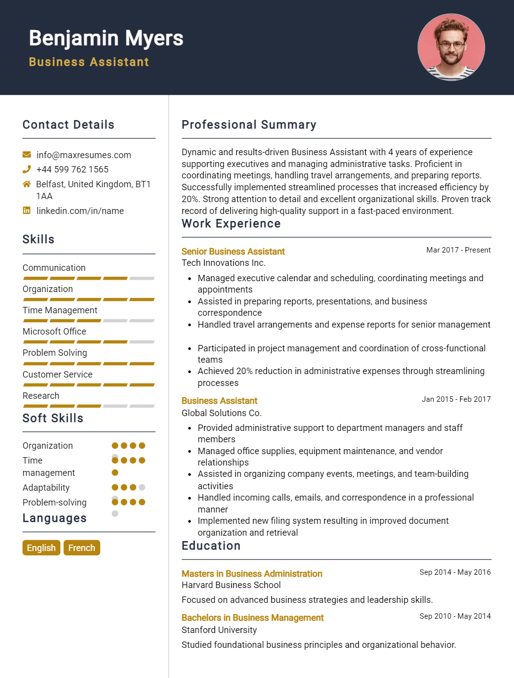 business-assistant-resume-sample