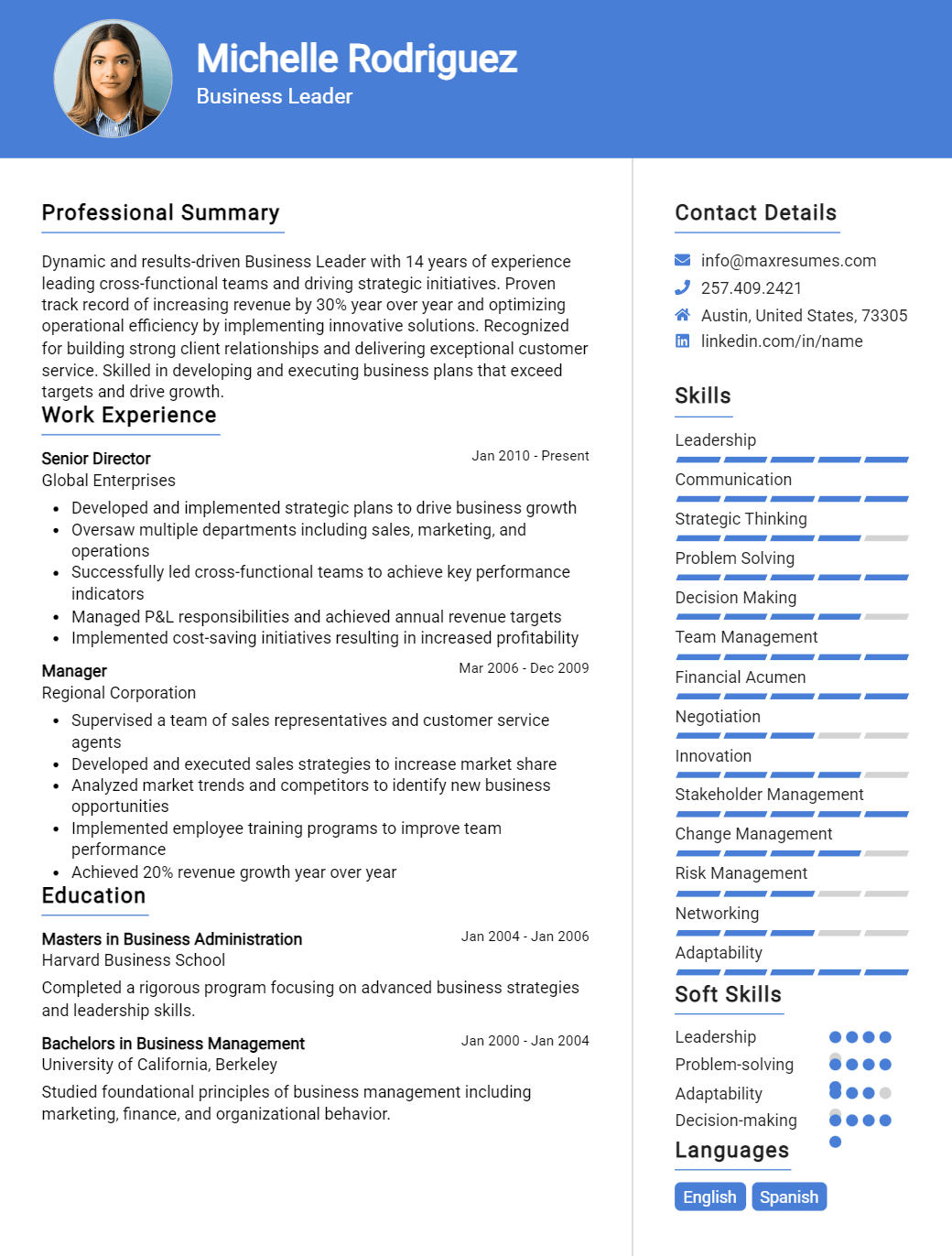 business-leader-resume-sample