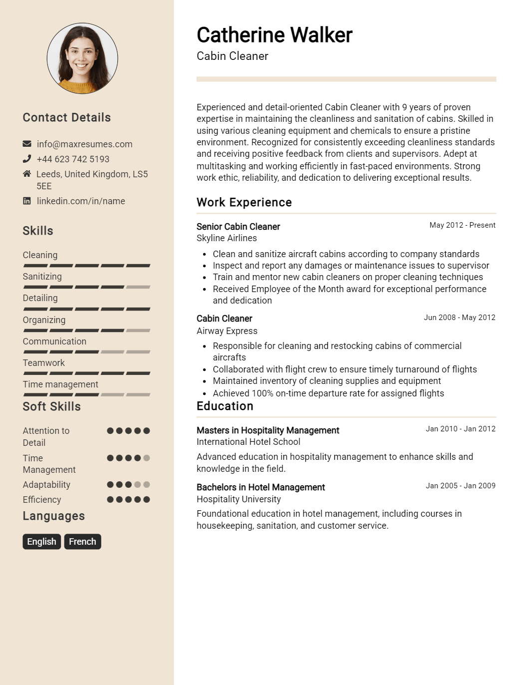 cabin-cleaner-resume-sample