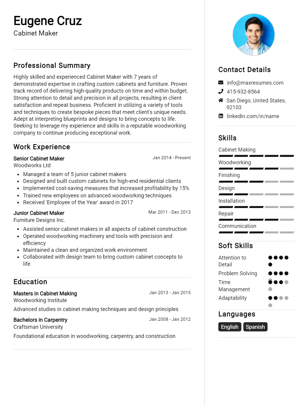 cabinet-maker-resume-sample