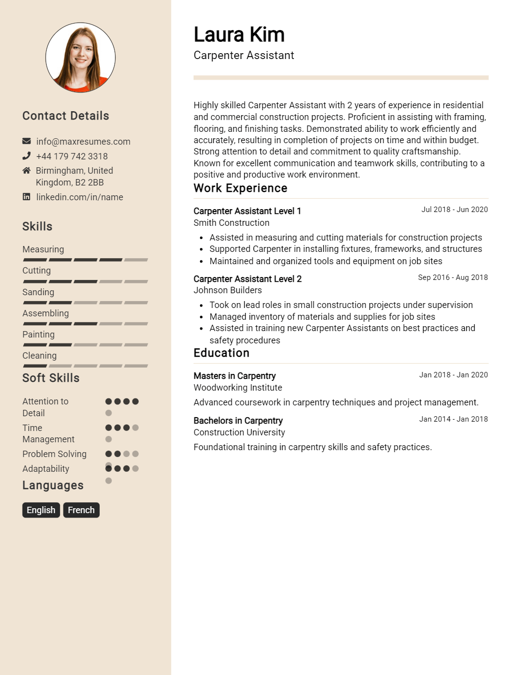 carpenter-assistant-resume-sample
