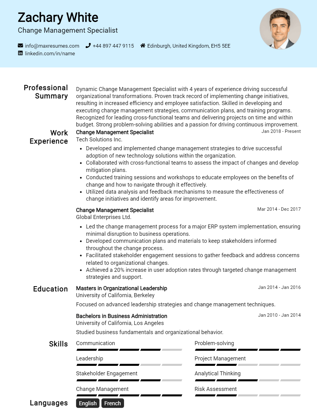 change-management-specialist-resume-sample