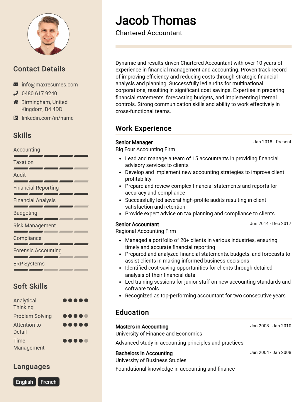 chartered-accountant-resume-sample