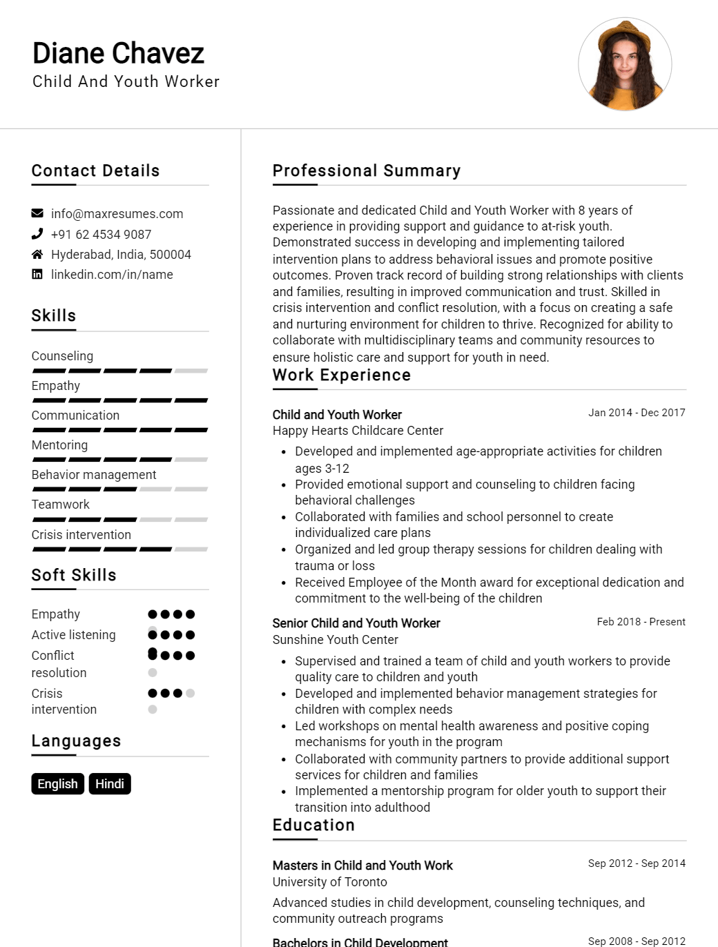 child-and-youth-worker-resume-sample