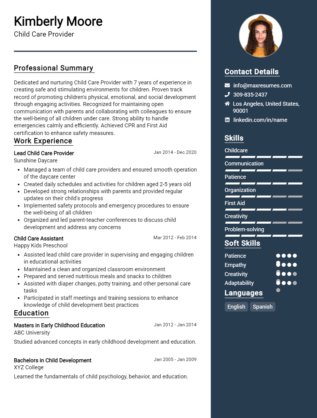 provider-resume-sample