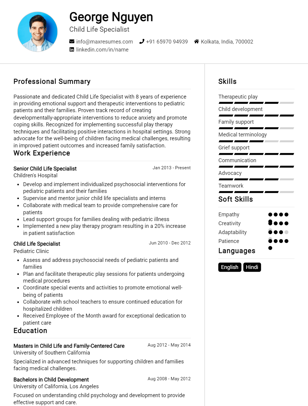 child-life-specialist-resume-sample