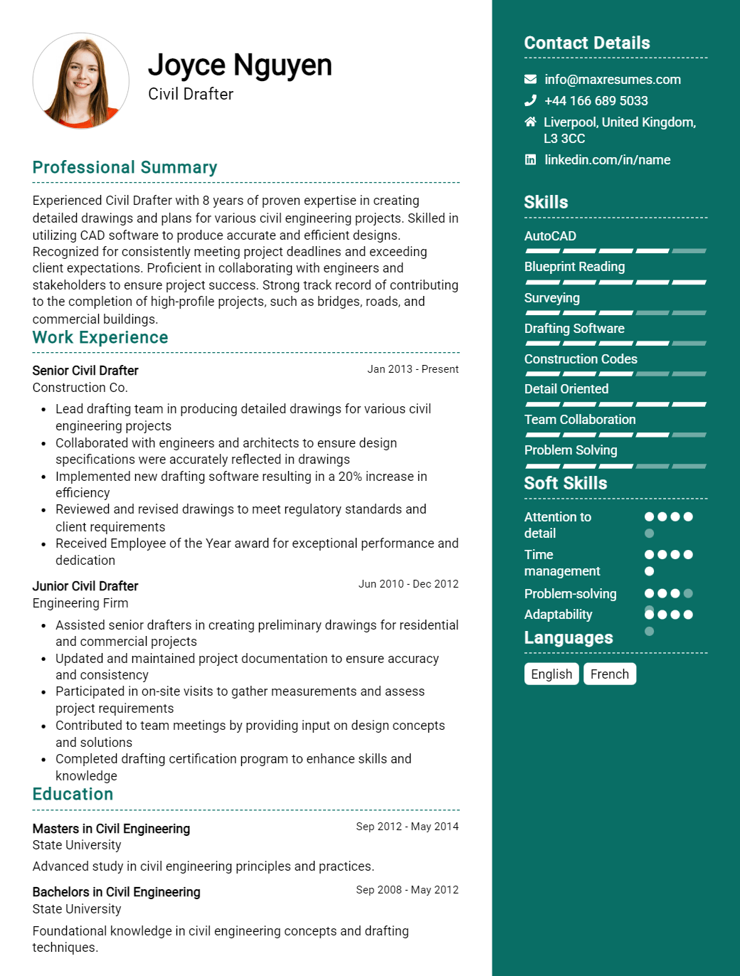 civil-drafter-resume-sample