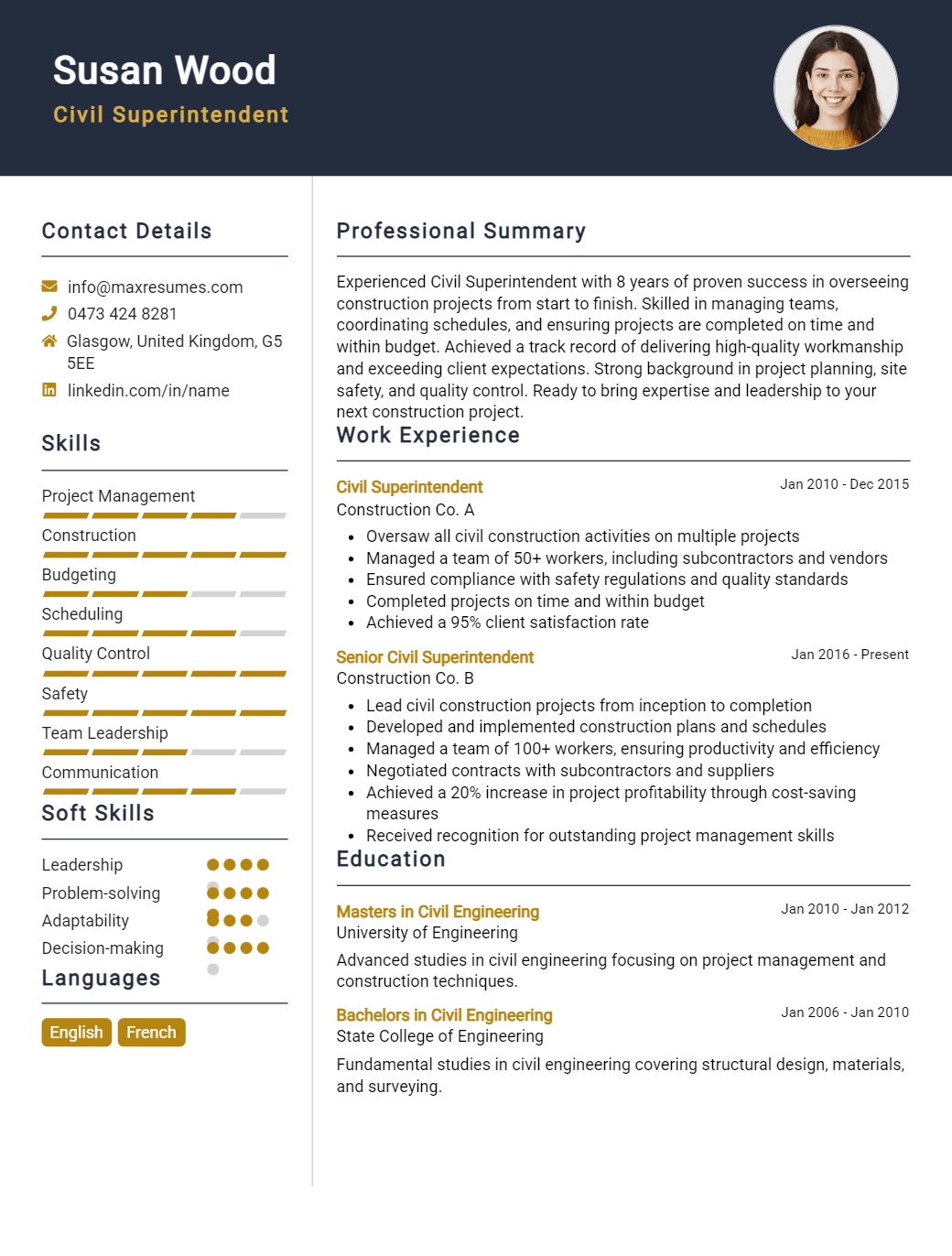 civil-superintendent-resume-sample