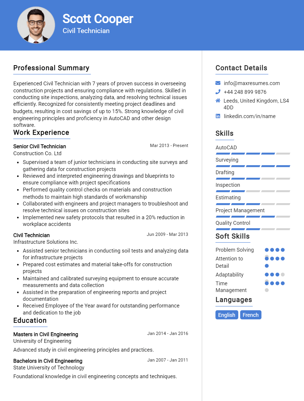 civil-technician-resume-sample