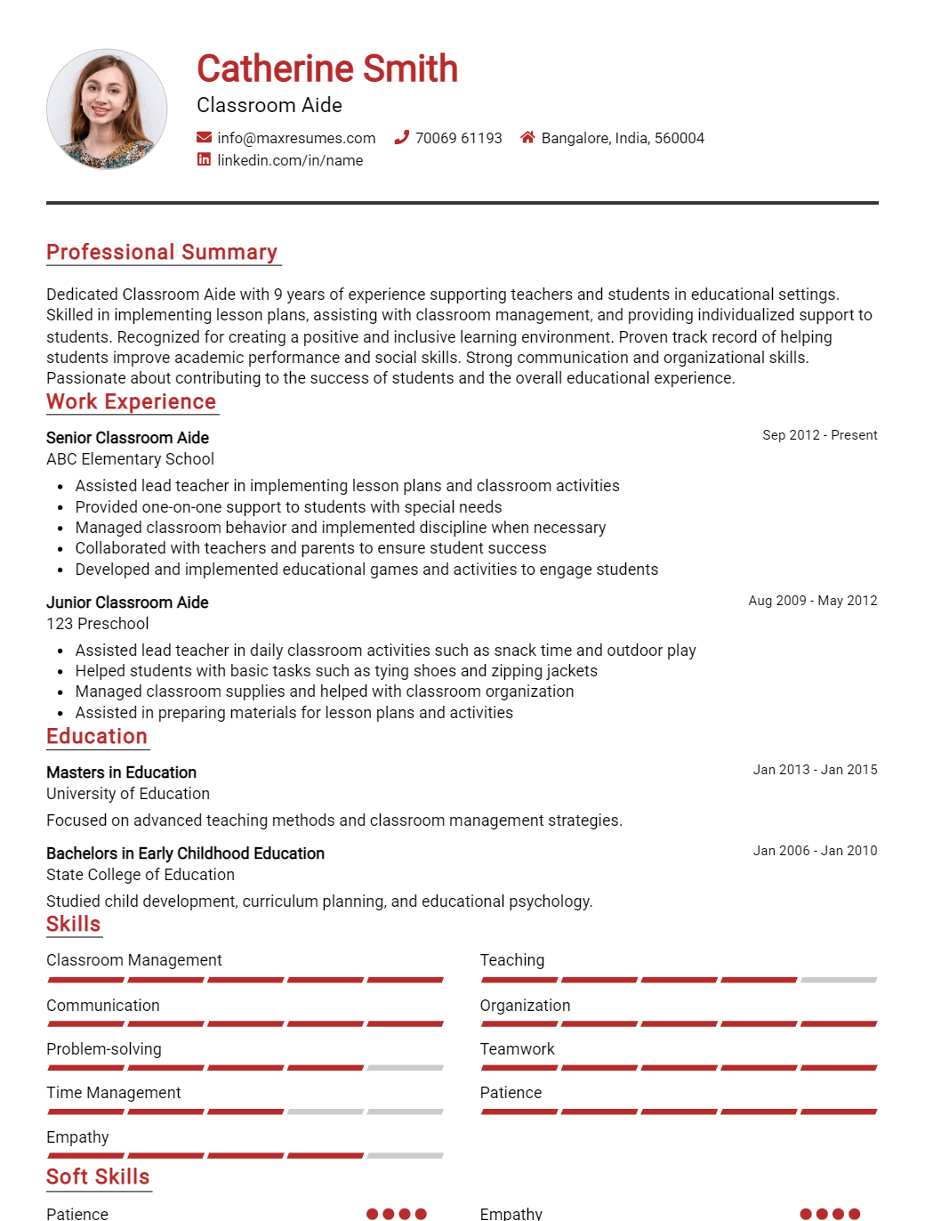 classroom-aide-resume-sample