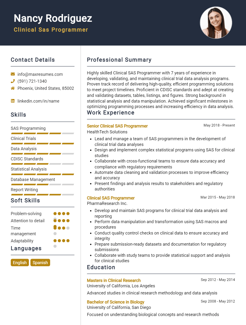 clinical-sas-programmer-resume-sample